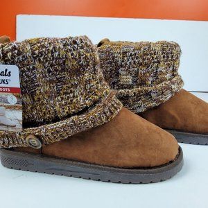 Muk Luks Womens Laurel Winter Ankle High Boots Chestnut 9M (lot131)